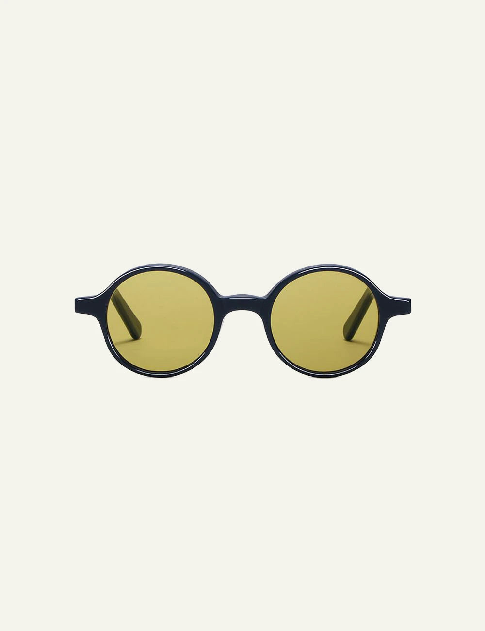 LGR Reunion sunglasses midnight blue frame yellow lenses front view