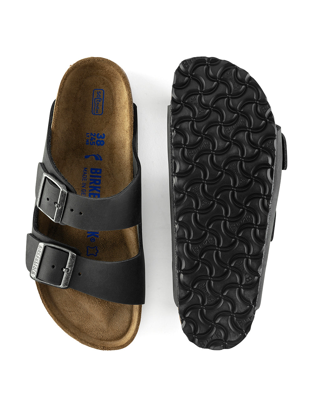 BIRKENSTOCK LEATHER ARIZONA SFB LEOI BLACK BIRKENSTOCK