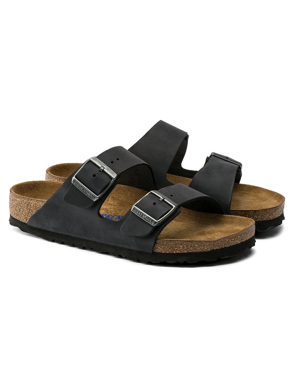 BIRKENSTOCK LEATHER ARIZONA SFB LEOI BLACK BIRKENSTOCK