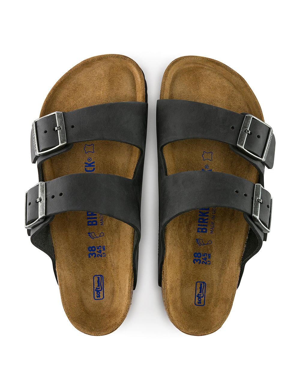 BIRKENSTOCK LEATHER ARIZONA SFB LEOI BLACK BIRKENSTOCK