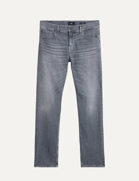 7 For All Mankind men Slimmy grey slim fit jeans with whiskering and faded details