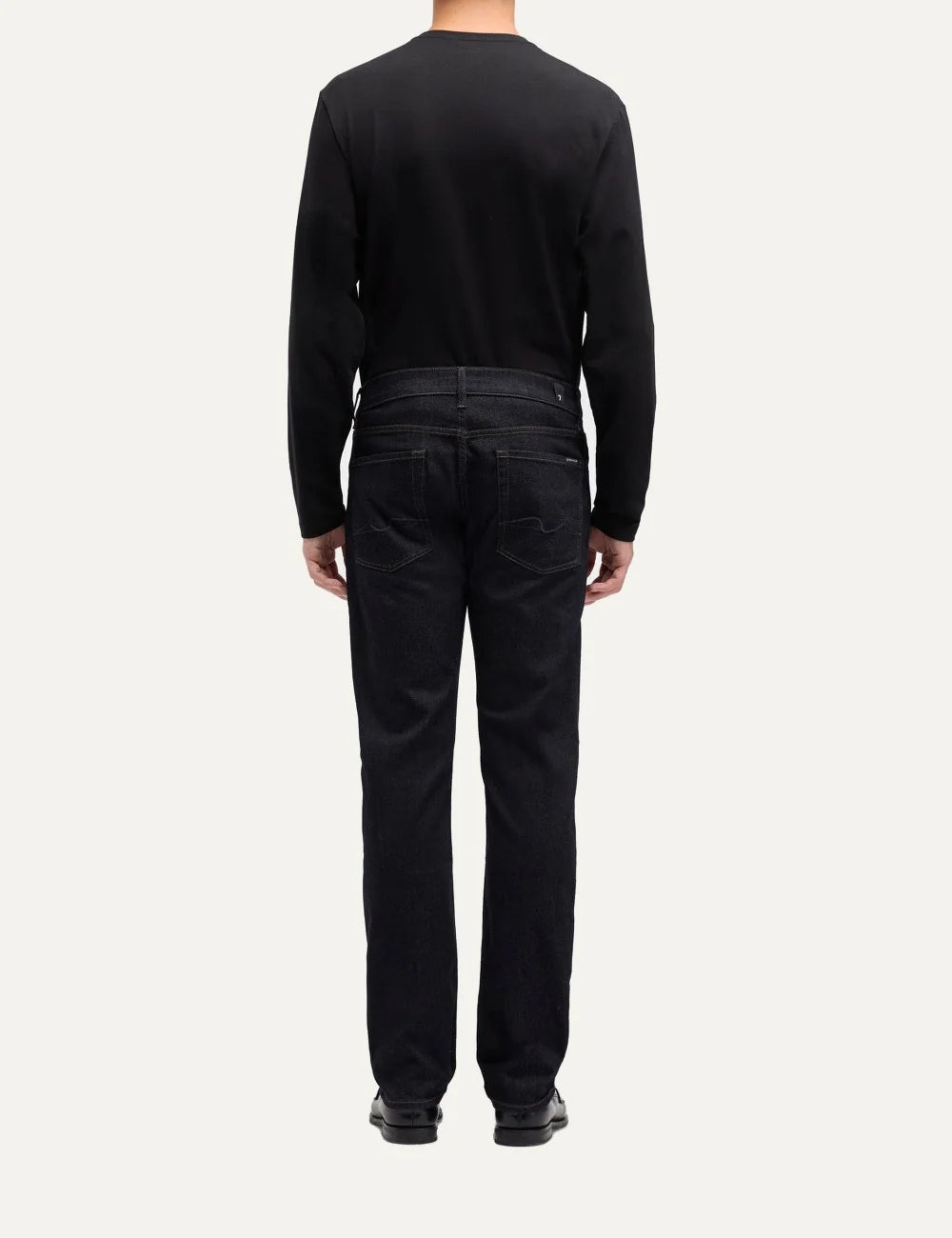 7 For All Mankind men The Straight dark blue Luxe Performance denim straight leg jeans back