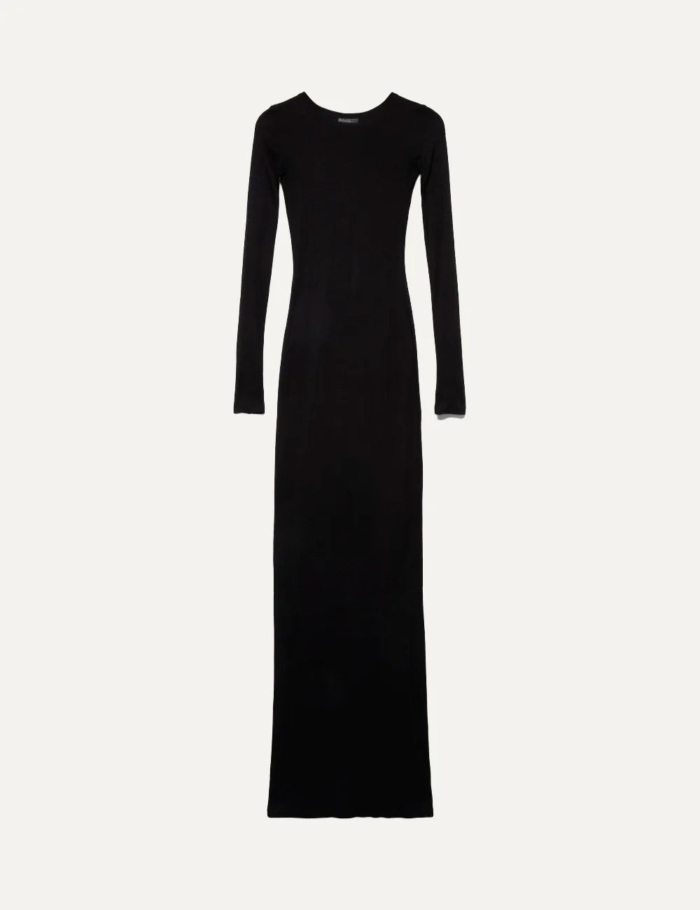 7 For All Mankind women black fitted long sleeve maxi column dress