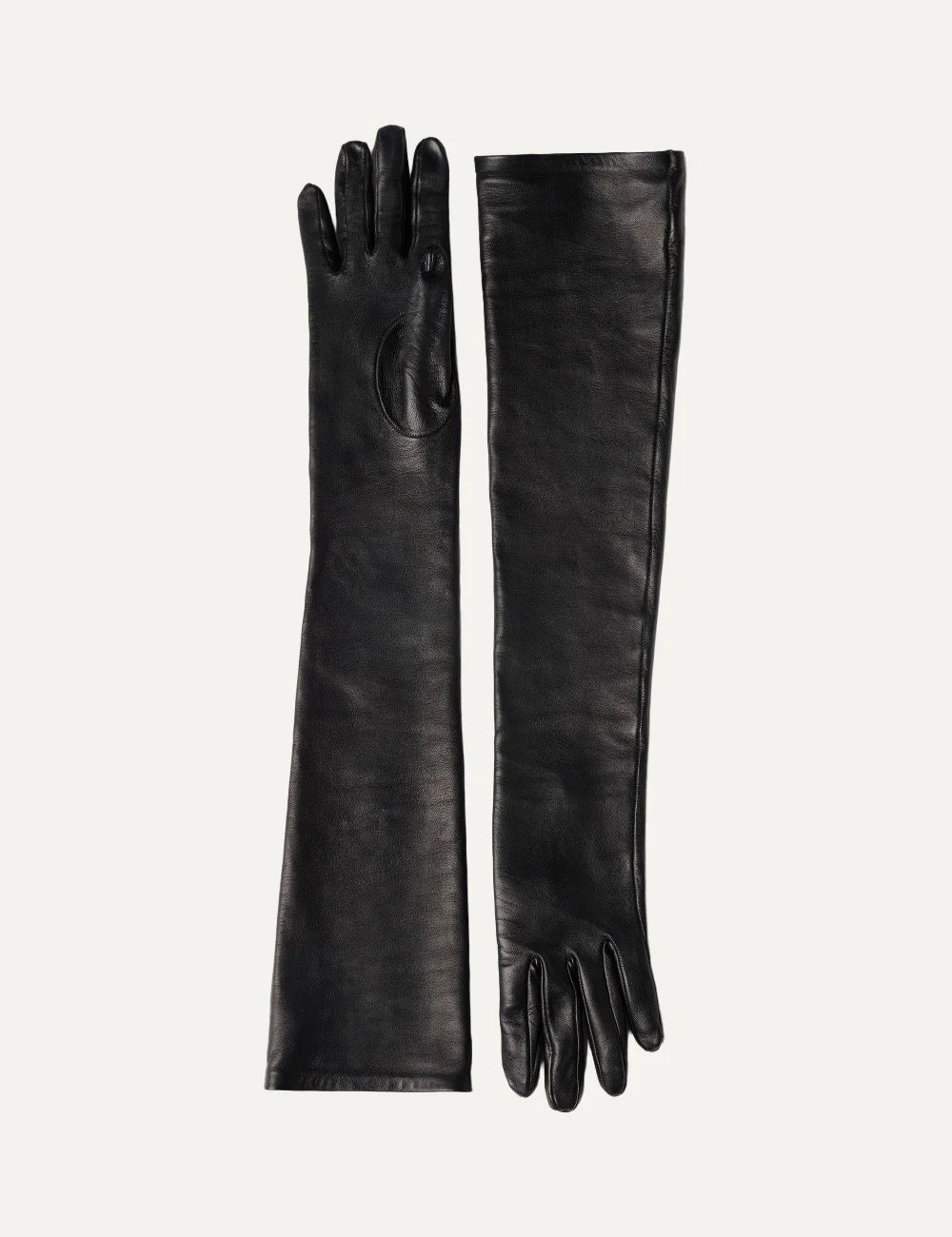 7 For All Mankind women black long leather-look gloves with full-finger design
