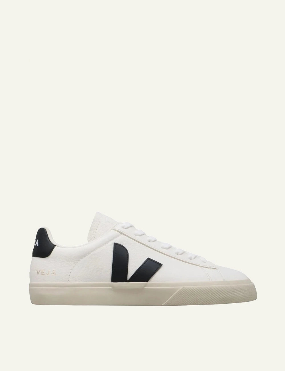 Women's Veja white leather sneakers with black V logo