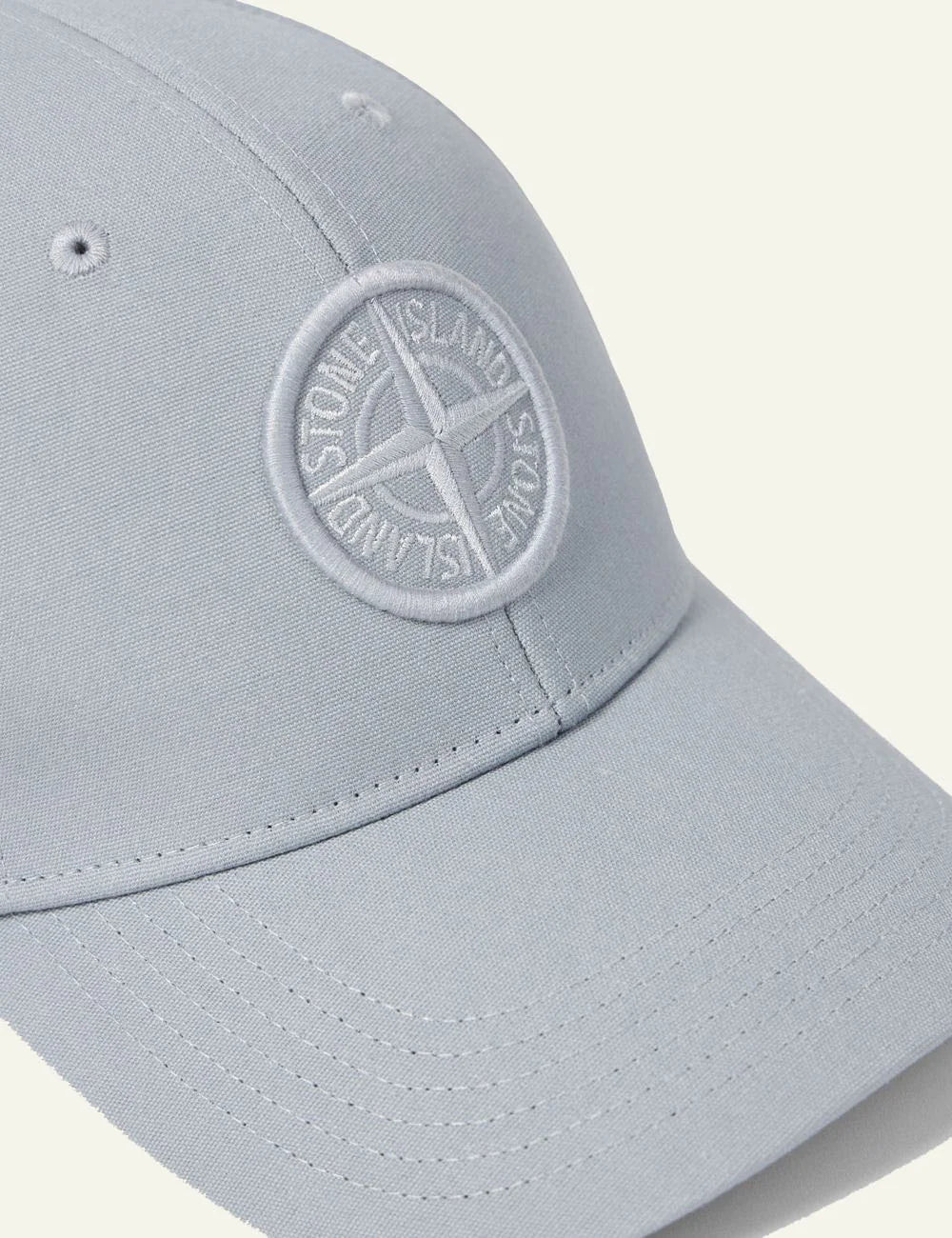 Men's Stone Island ash grey cotton baseball cap with embroidered Compass logo detail
