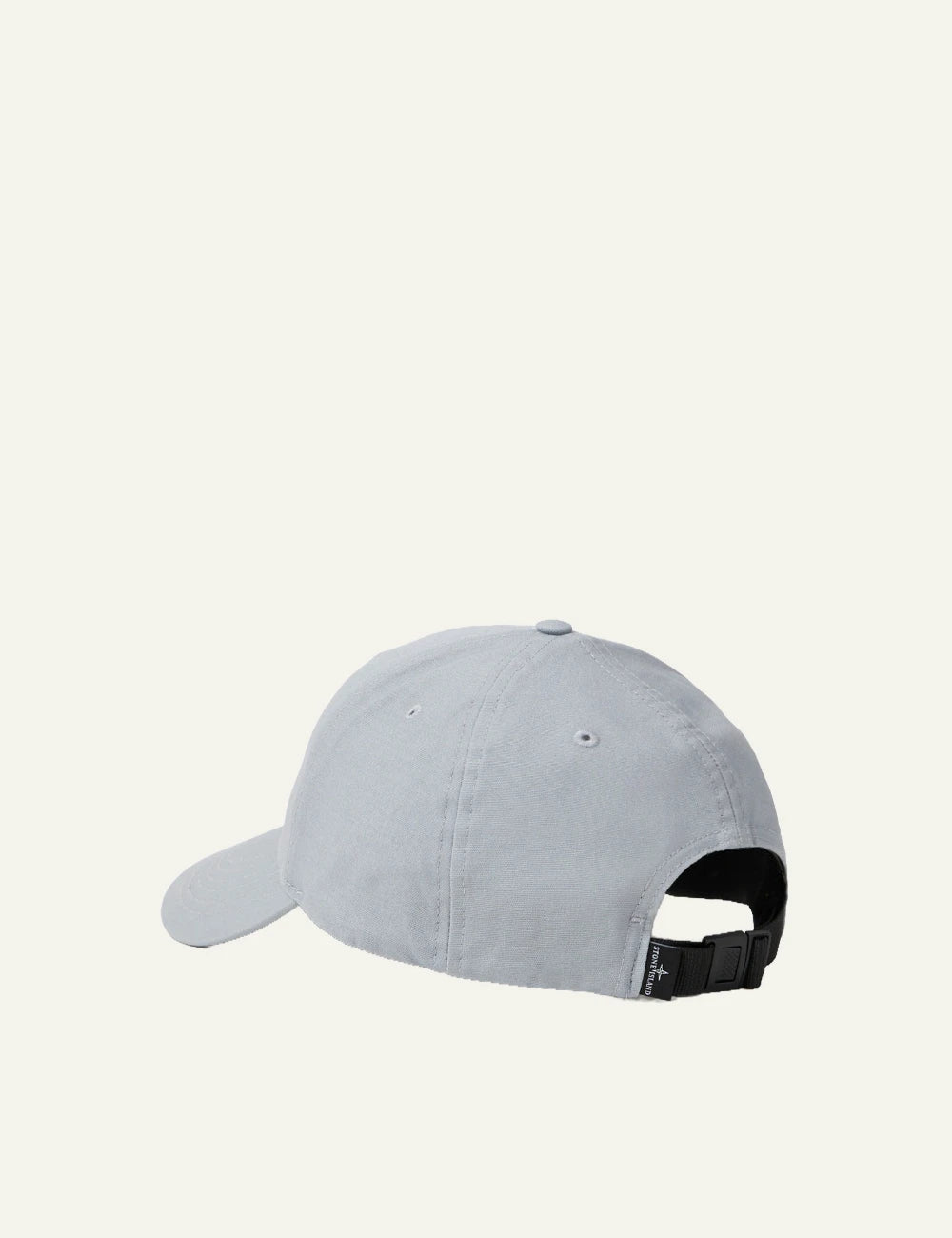 Men's Stone Island ash grey cotton baseball cap with embroidered Compass logo back