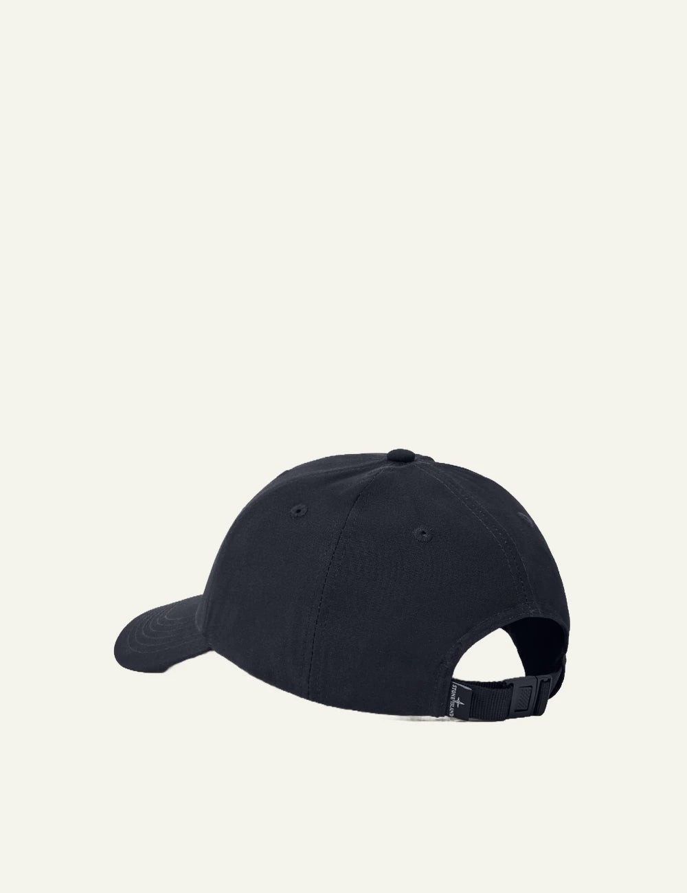 Men's Stone Island navy blue cotton baseball cap with embroidered Compass logo back