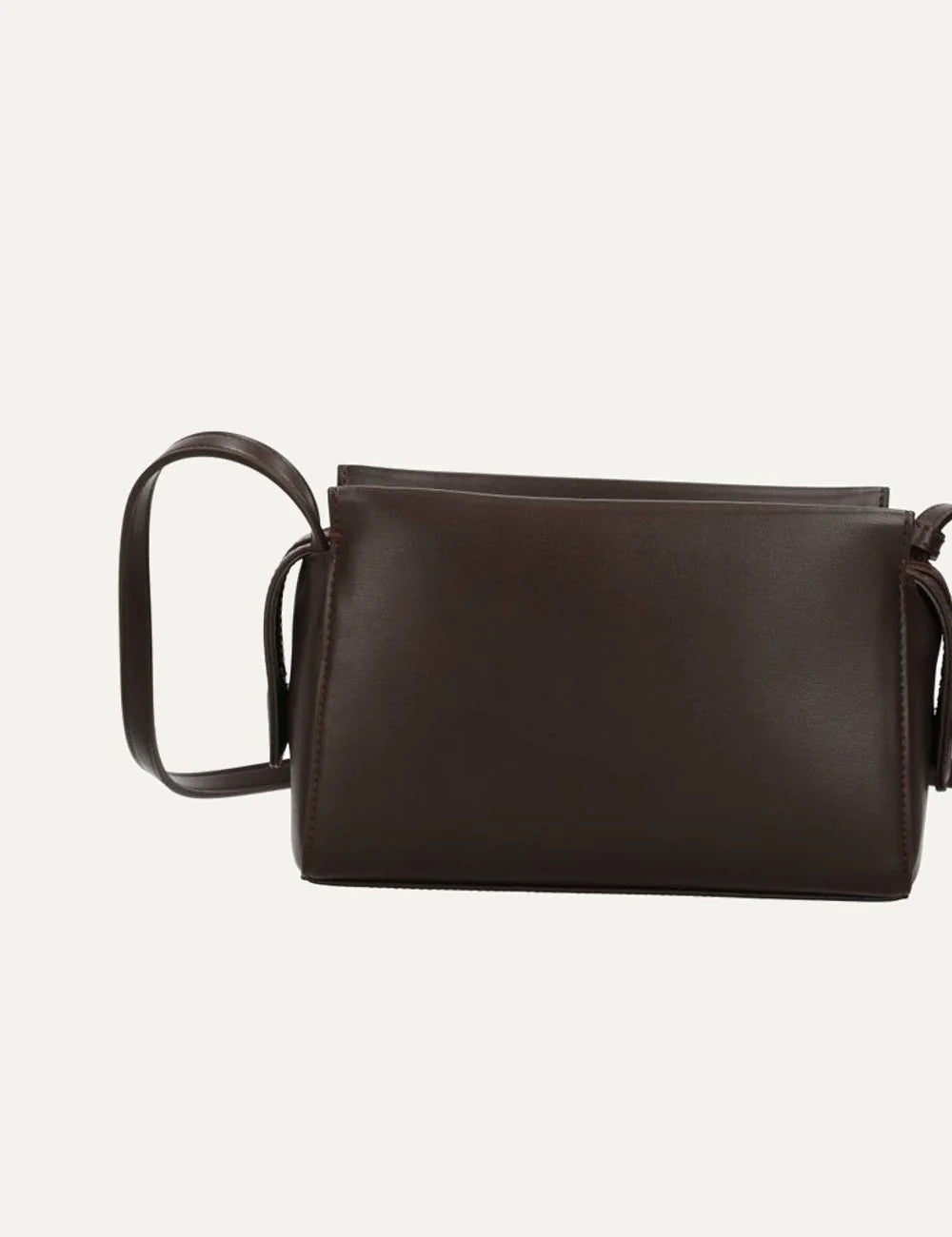 Women's Armani Exchange dark brown shoulder bag with foldover flap, gold-tone A|X padlock detail, front logo and adjustable shoulder strap back