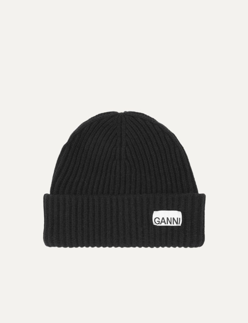 GANNI STRUCTURED RIB BEANIE