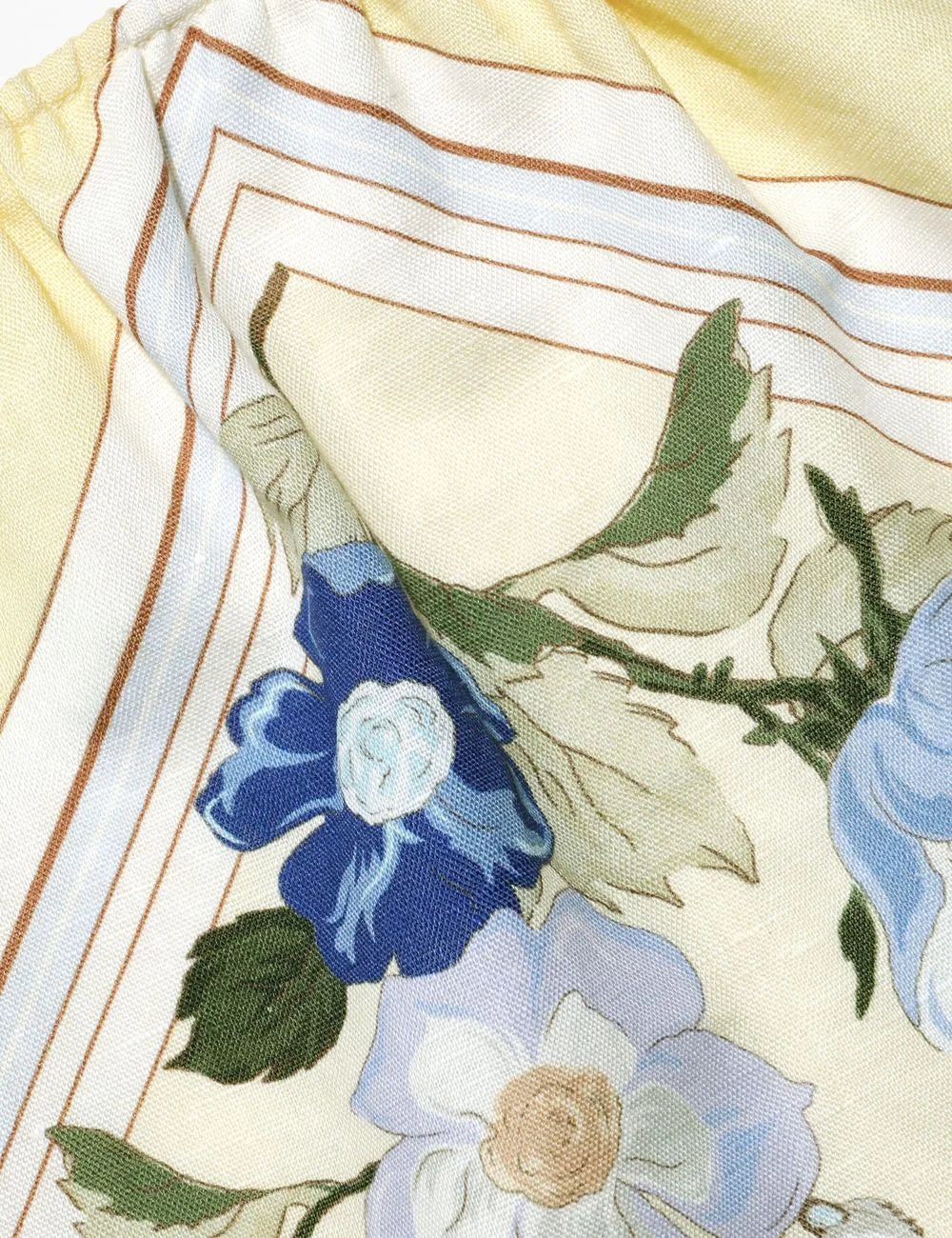 SELF-PORTRAIT FLORAL LINEN TOP YELLOW