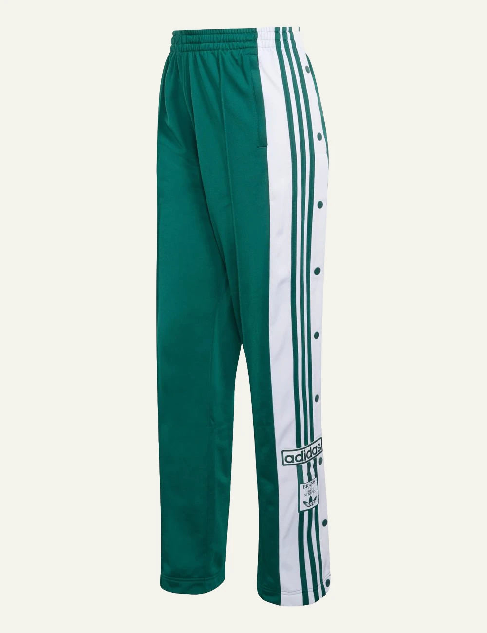 adidas adibreak green wide leg track pants collegiate green front view