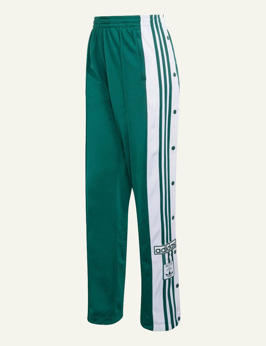 adidas adibreak green wide leg track pants collegiate green front view