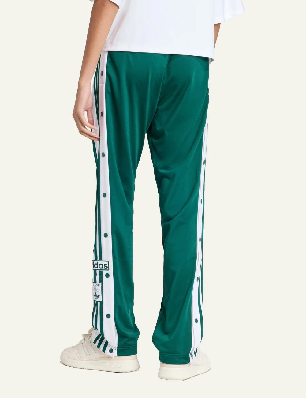adidas adibreak green wide leg track pants collegiate green back view
