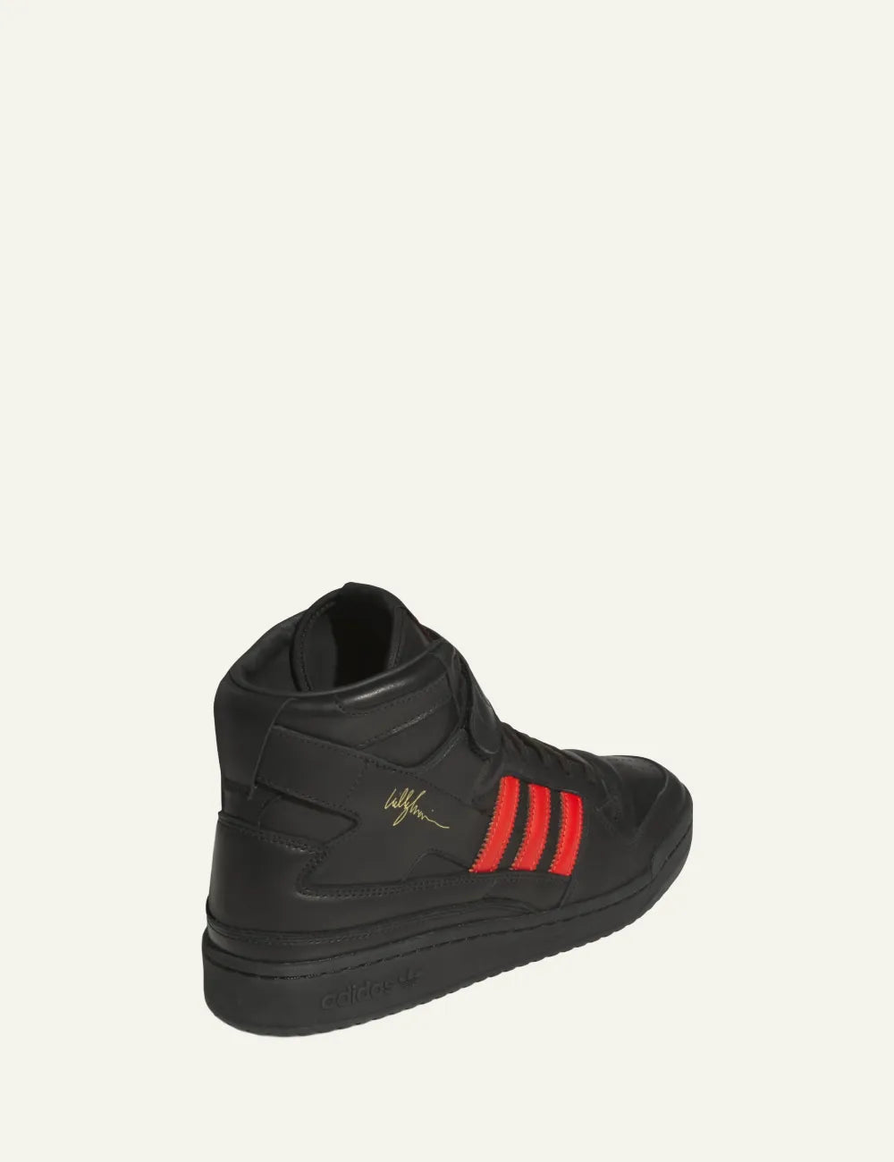 Black leather Adidas Forum Chavarria men’s sneaker rear angle