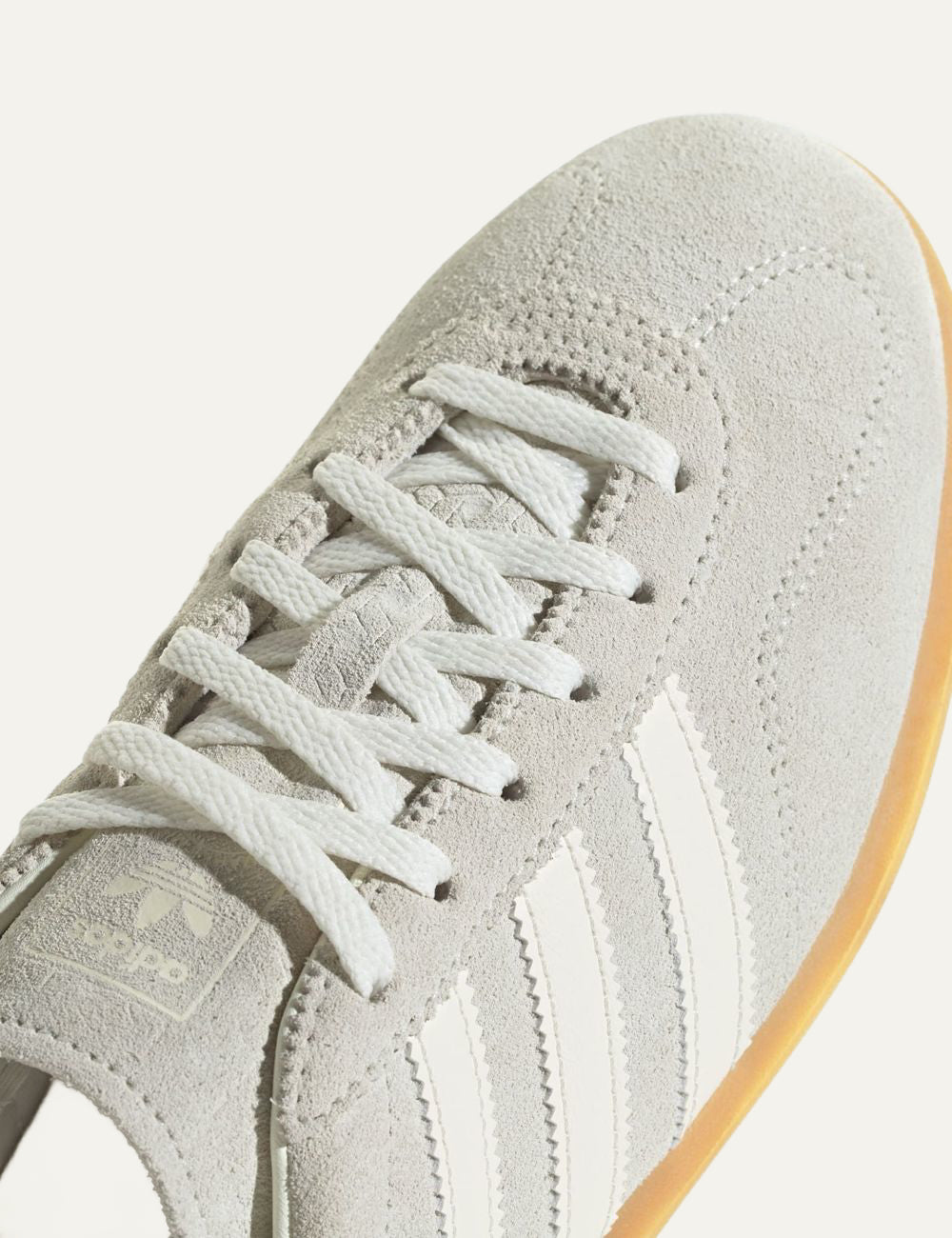 adidas Gazelle Lo Pro beige suede sneakers toe view