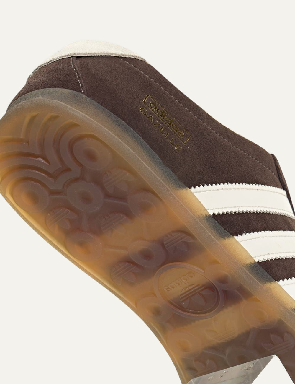 Adidas Gazelle Lo Pro brown heel detail suede