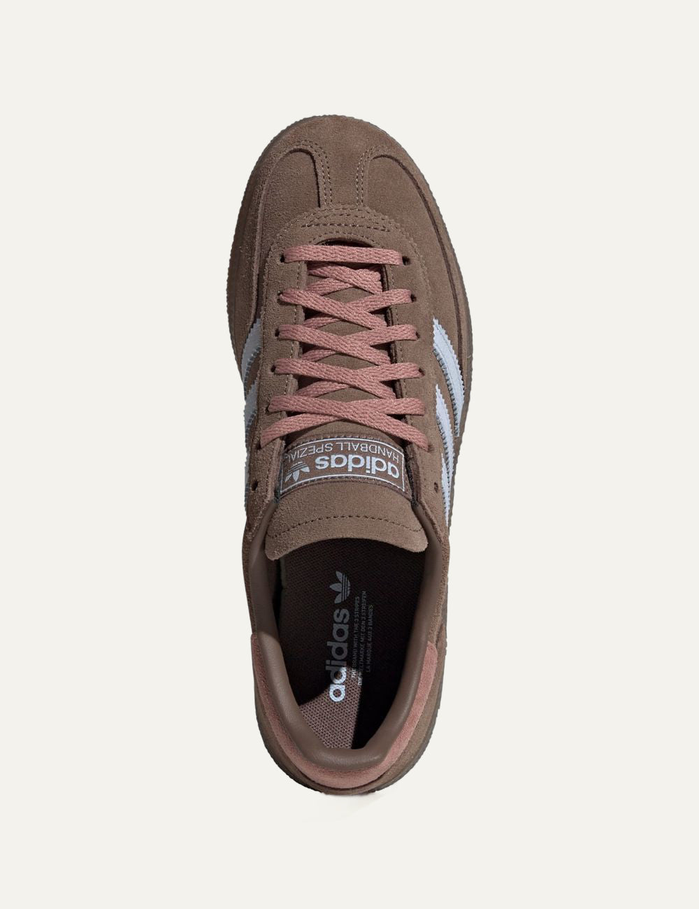 Adidas Handball Spezial suede sneakers top view with laces