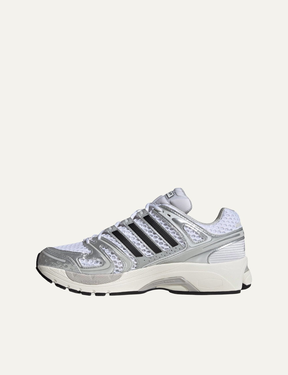 Adidas Adistar Control 5 sneakers opposite side view με mesh upper και silver overlays