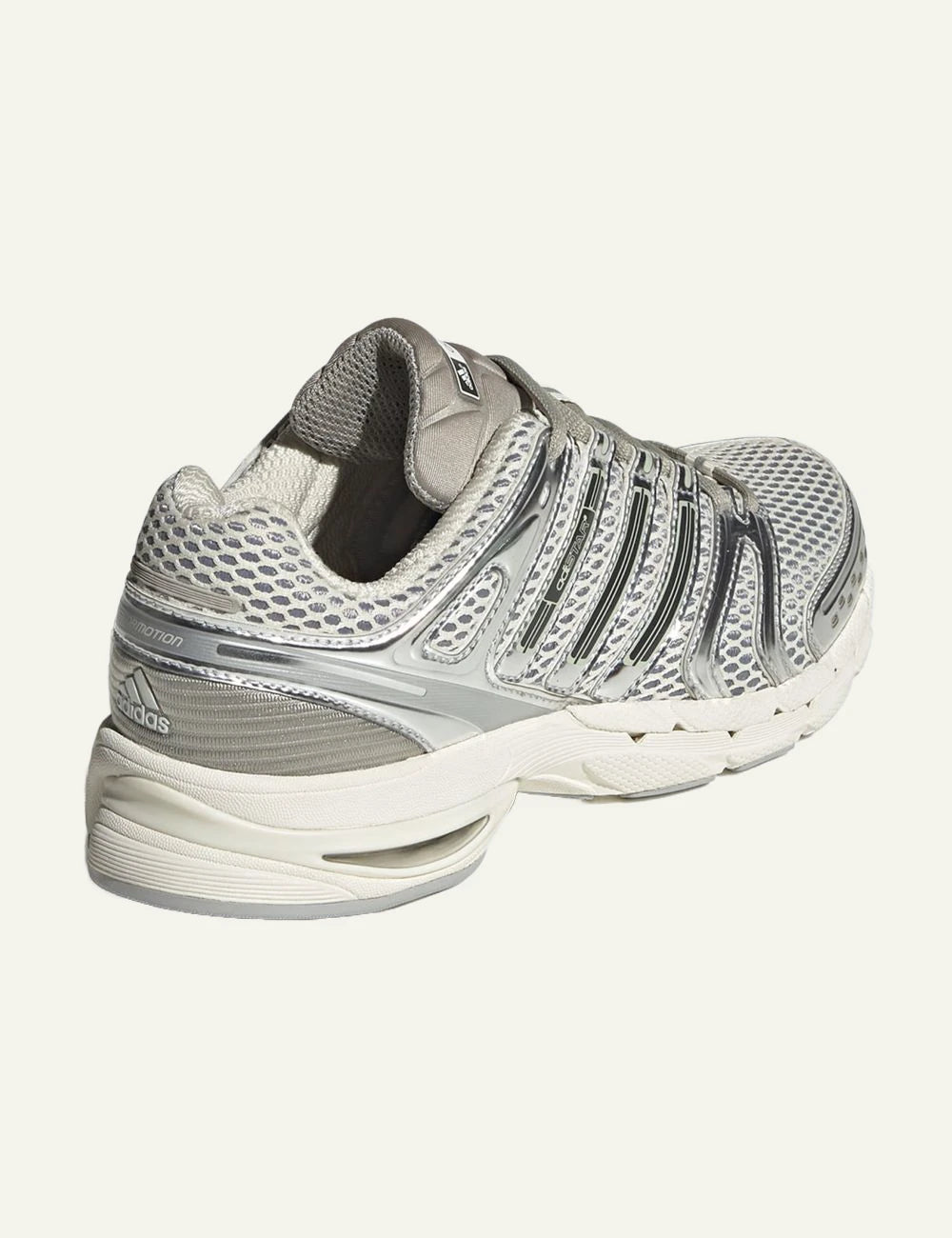 adidas Originals Adistar Control 5 sneakers in Off White with silver metallic overlays back
