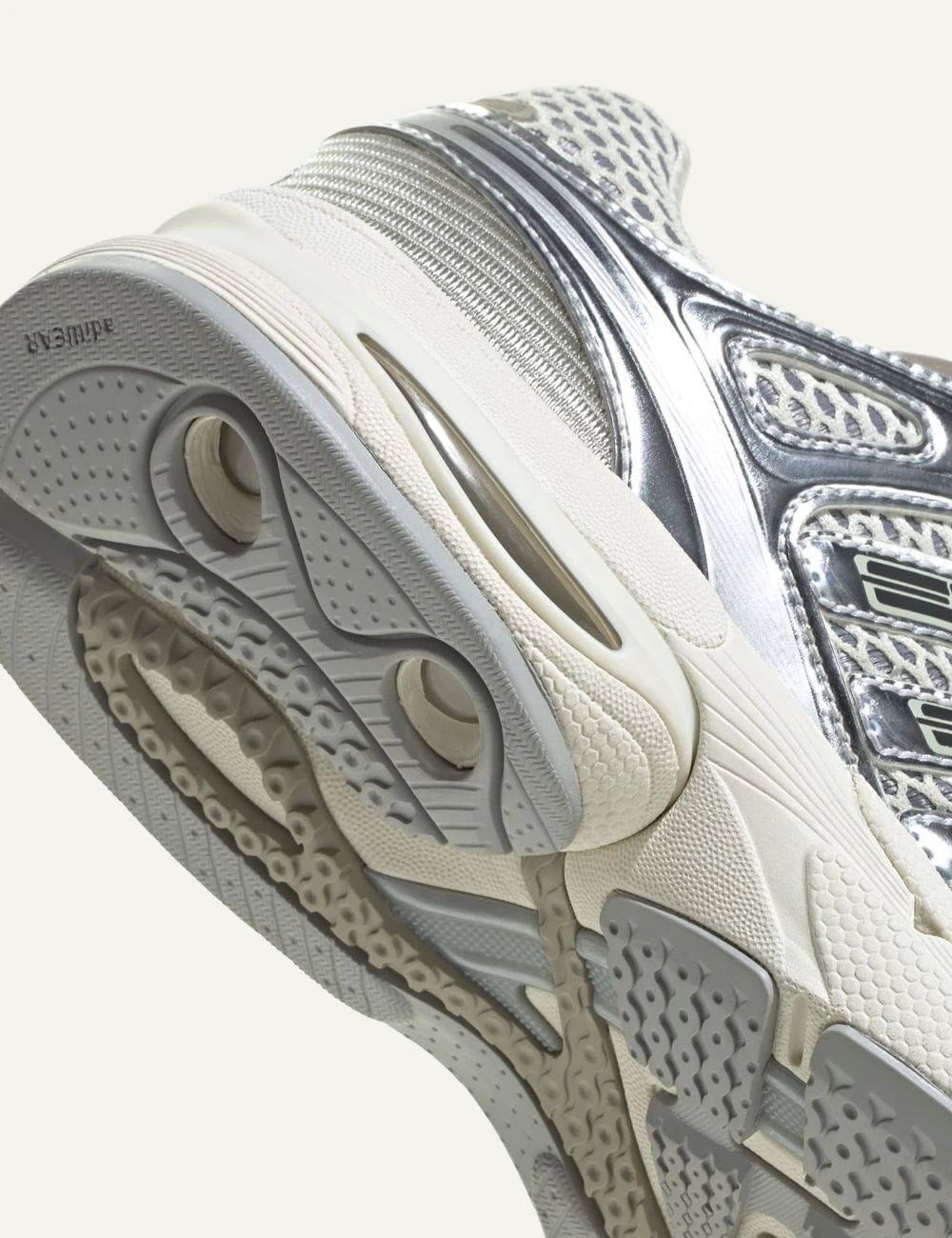 adidas Originals Adistar Control 5 sneakers in Off White with silver metallic overlays back