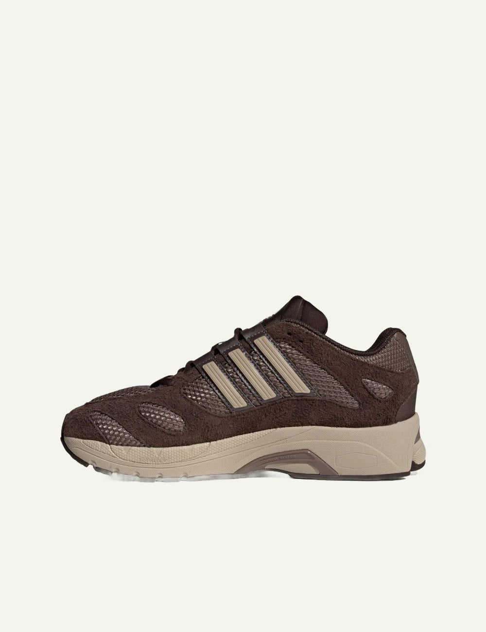 Women's adidas Originals Adistar MLD brown mesh sneakers with suede overlays, TPU 3-Stripes and ADIWEAR sole profile
