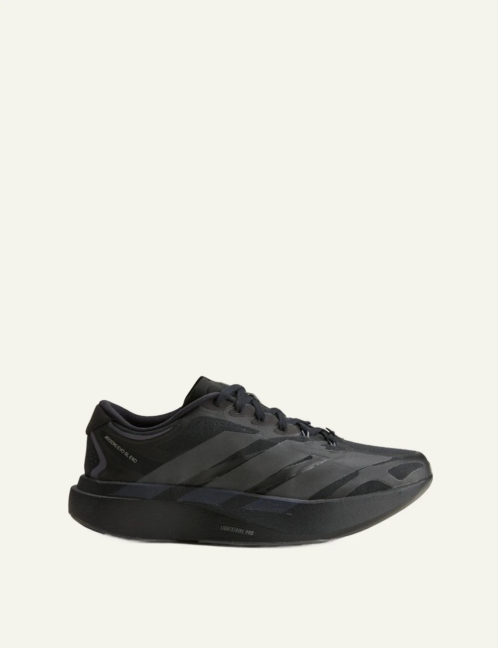 Women's adidas Originals Adizero Evo SL EXO black running sneakers with LIGHTSTRIKE PRO midsole