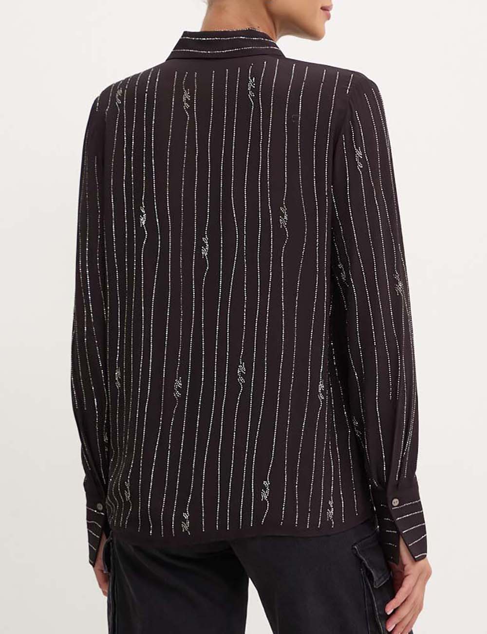 KARL LAGERFELD RHINESTONE STRIPE SHIRT KARL LAGERFELD