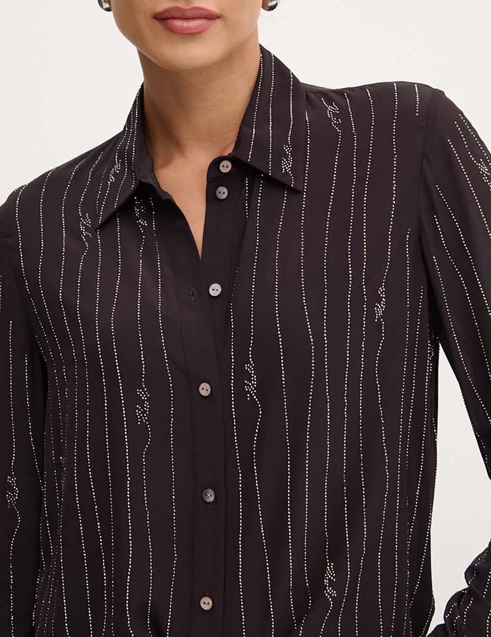 KARL LAGERFELD RHINESTONE STRIPE SHIRT KARL LAGERFELD