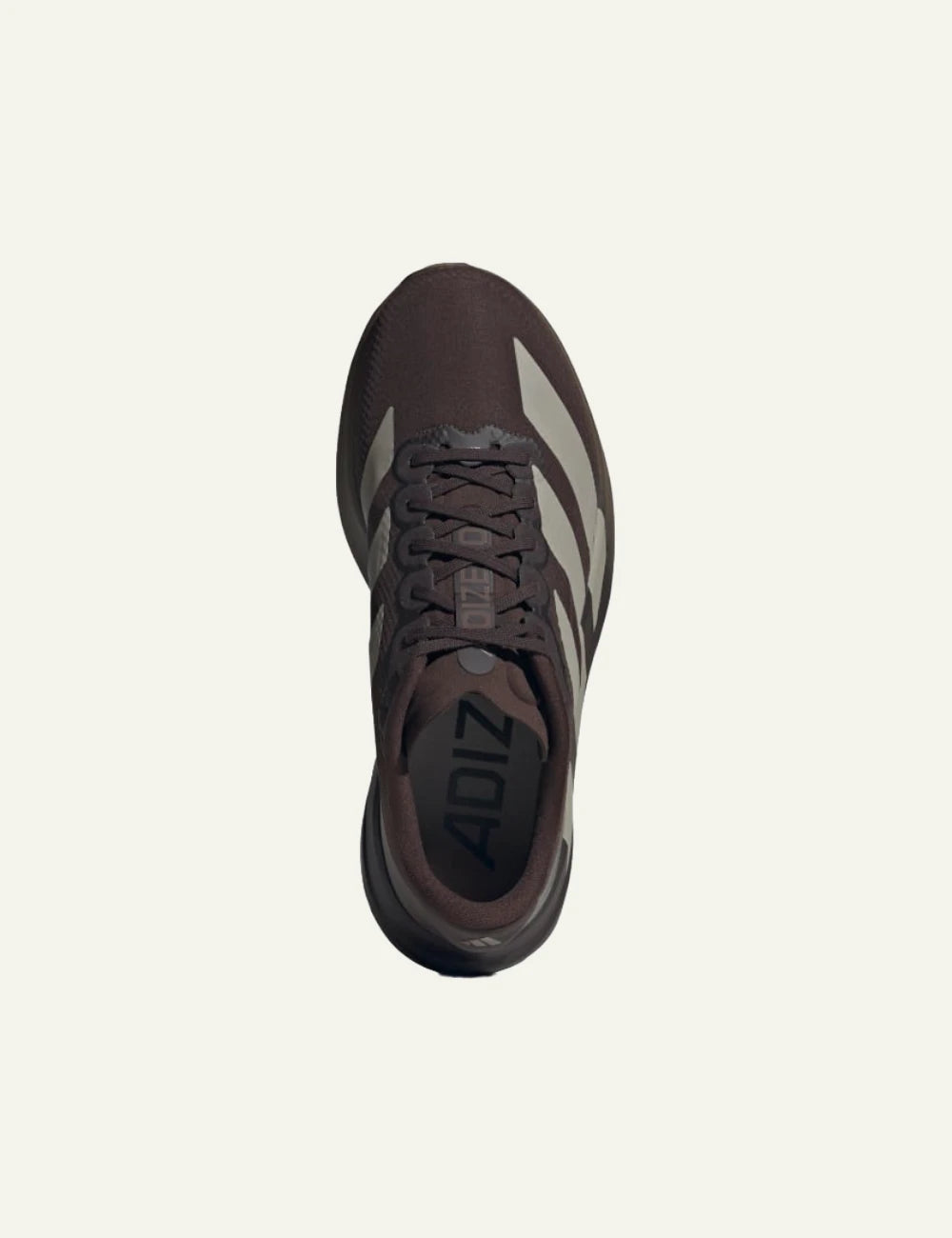Adidas Adizero EVO SL sneaker se aurora coffee me beige stripes top view