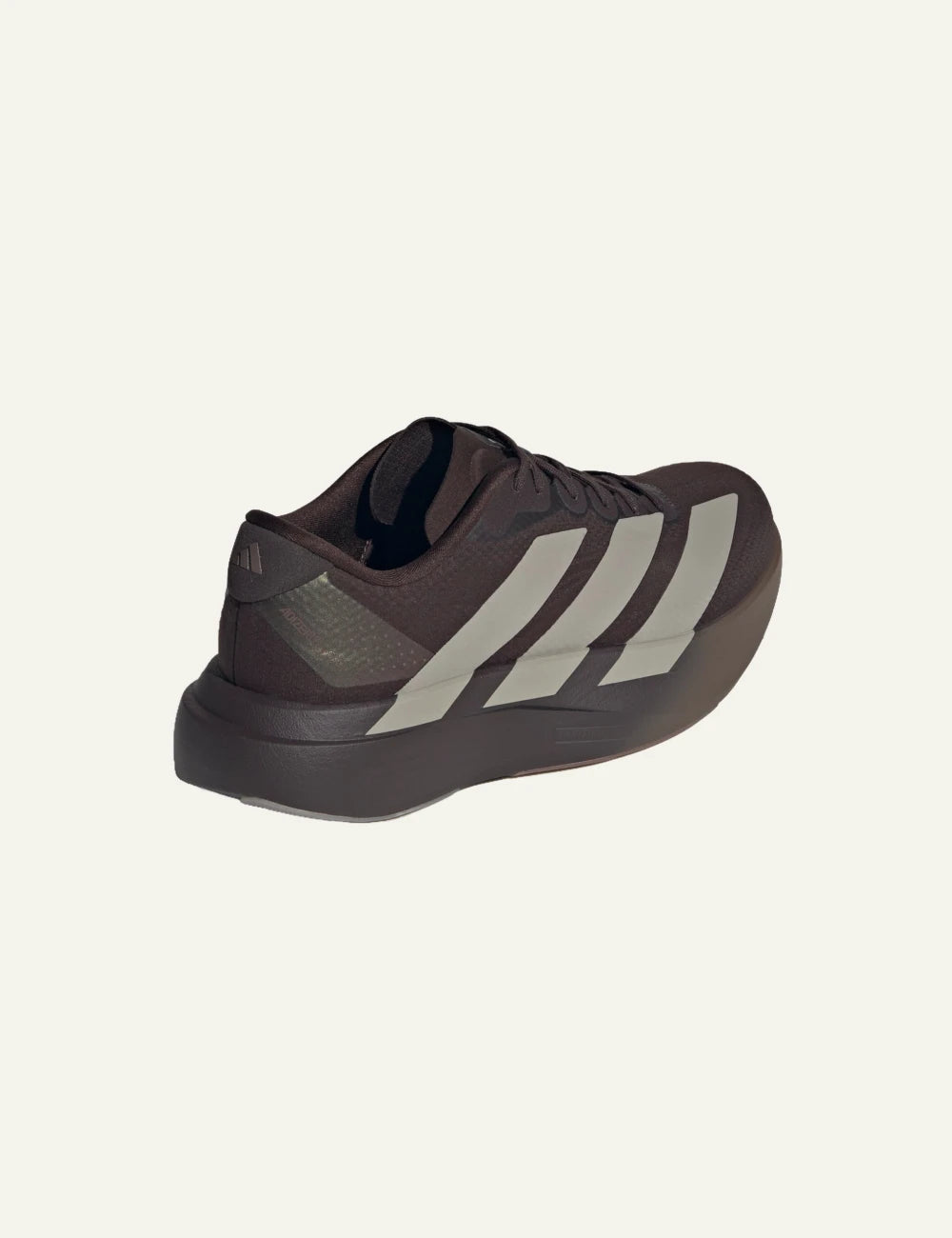 Adidas Adizero EVO SL sneaker se aurora coffee me beige stripes angled view