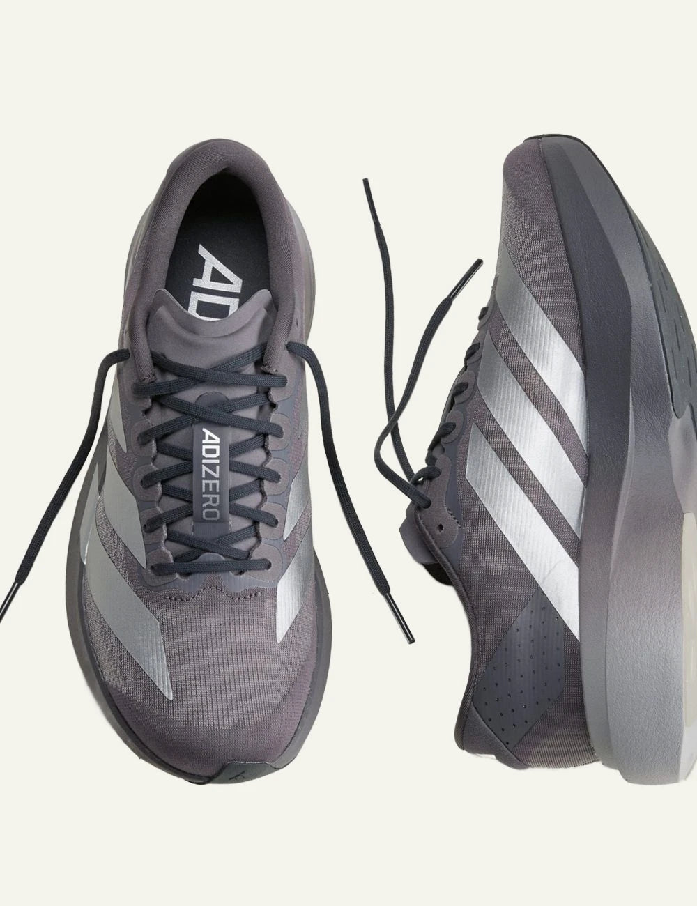 Women's adidas Originals Adizero EVO SL grey running sneakers with LIGHTSTRIKE PRO midsole top