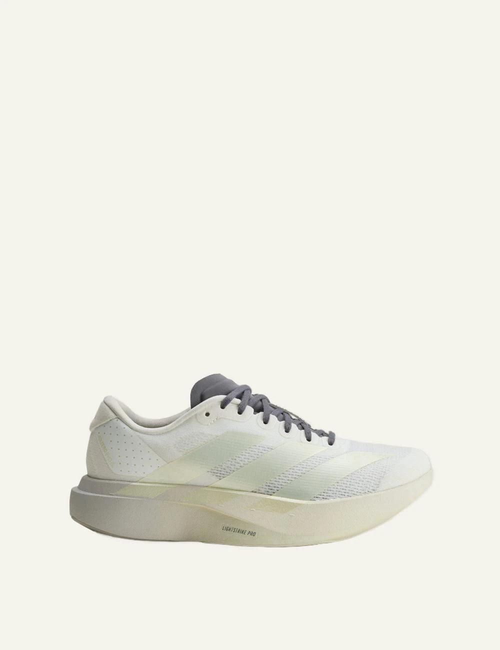 Women's adidas Originals Adizero EVO SL off white running sneakers with LIGHTSTRIKE PRO midsole