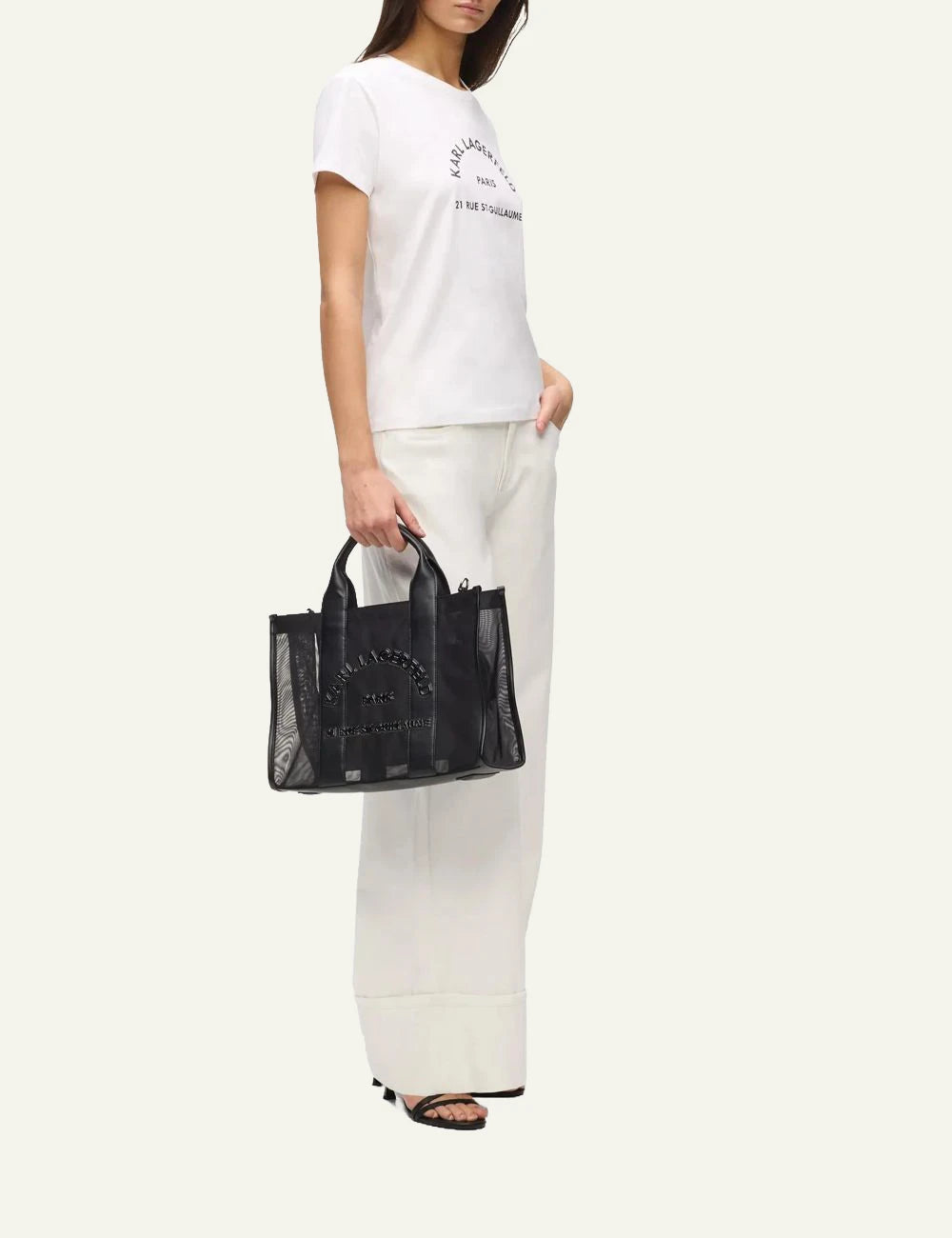 Karl Lagerfeld Rue St-Guillaume T-Shirt White Model Side
