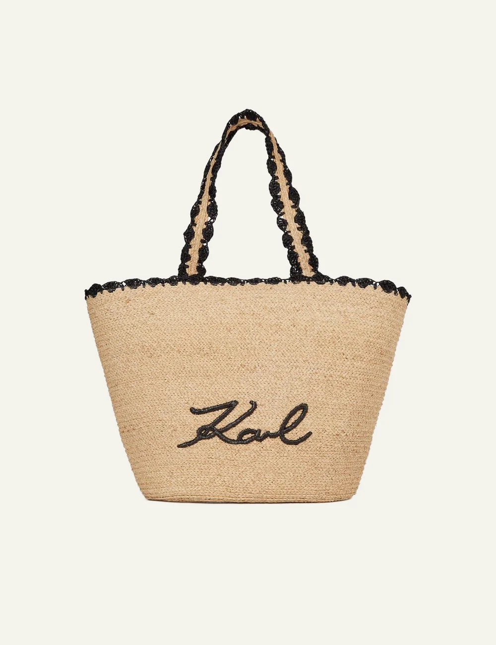 Karl Lagerfeld Straw Tote Natural Front