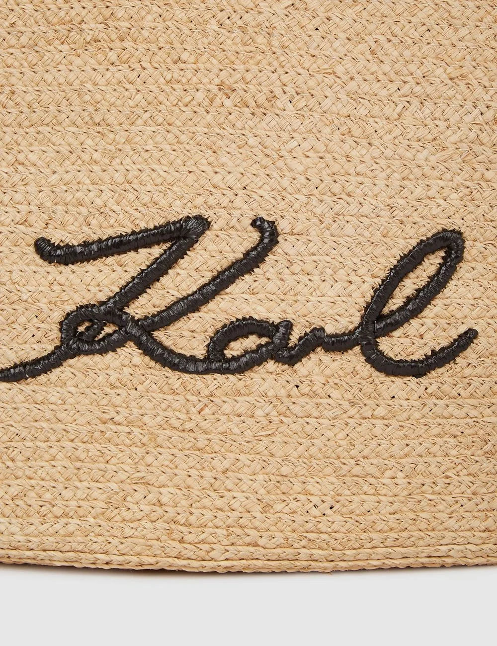 Karl Lagerfeld Straw Tote Natural Logo Detail