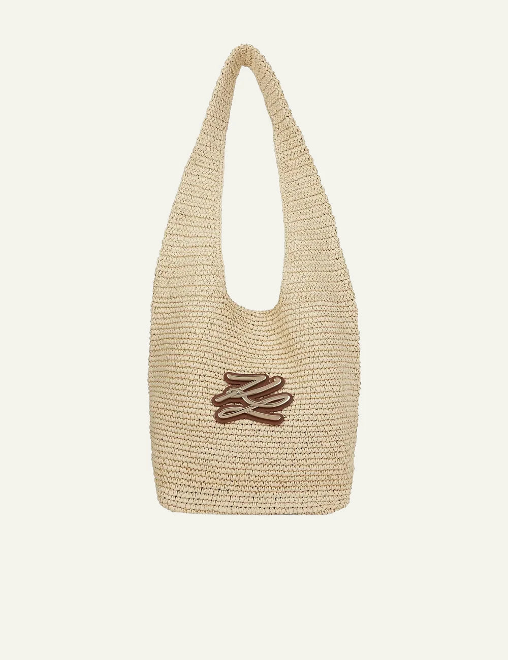 Γυναικεία Karl Lagerfeld crocheted hobo bag σε natural raffia, summer beach style