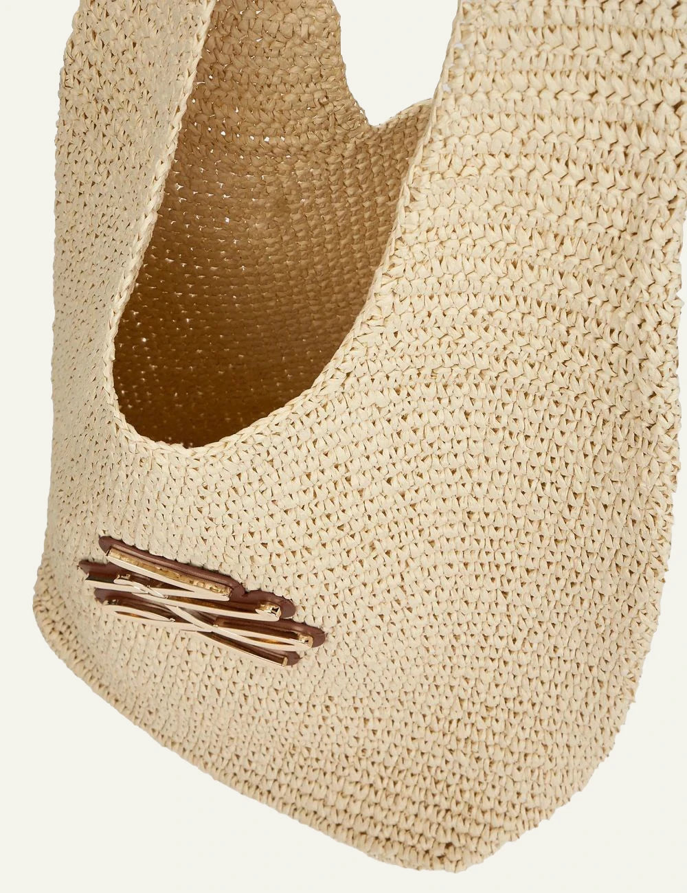 Crocheted hobo bag Karl Lagerfeld με soft woven texture και curved shape side