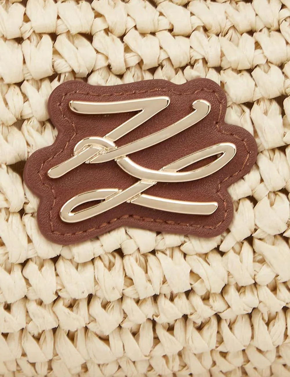 Karl Lagerfeld logo detail σε raffia summer bag