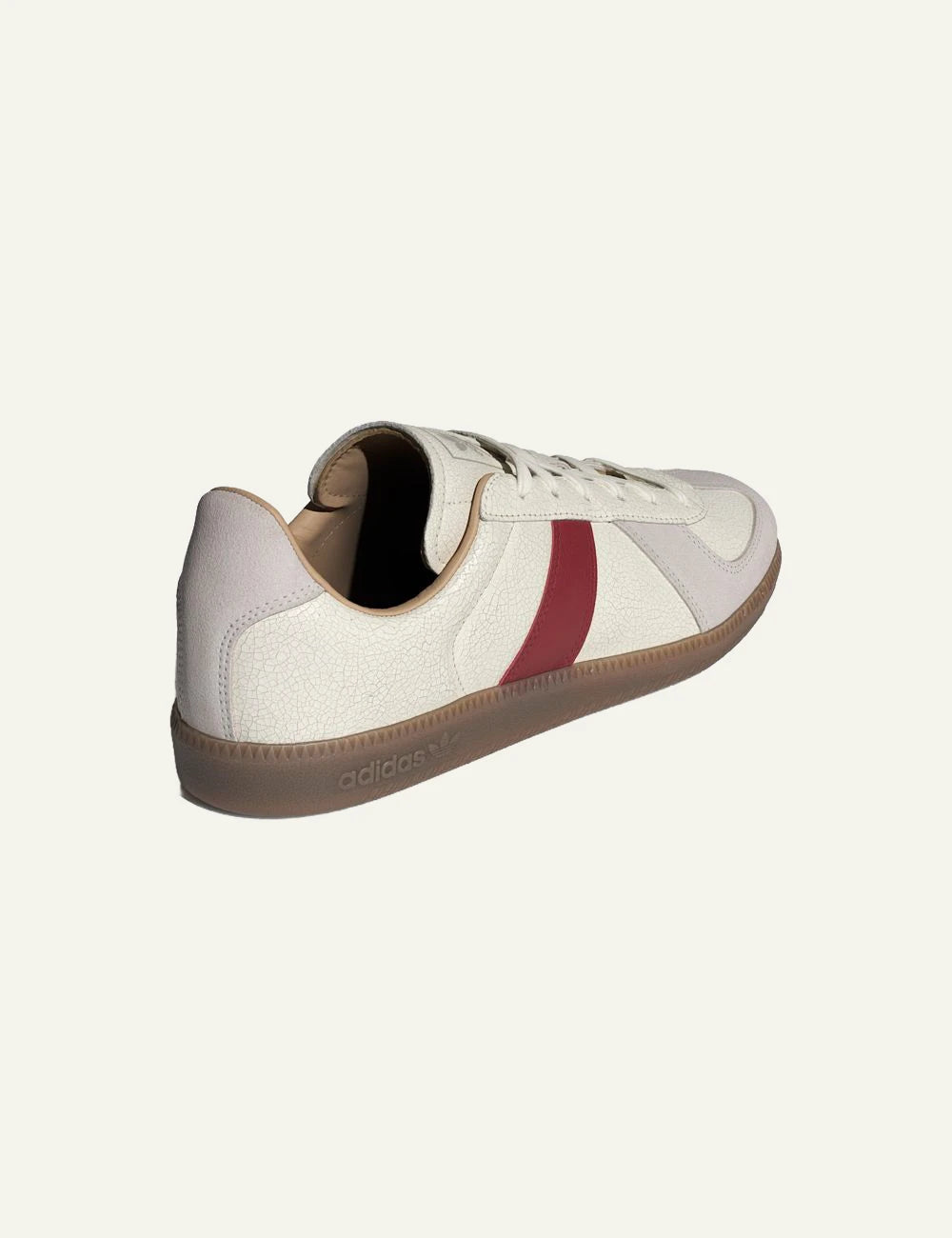 Adidas Originals BW Army white leather sneakers with red stripe and gum sole back