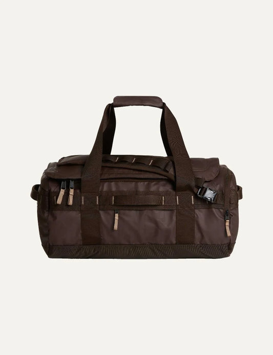 The North Face Base Camp Voyager 42L Dark Chestnut Garnet travel duffel bag with backpack straps and 15-inch laptop sleeve