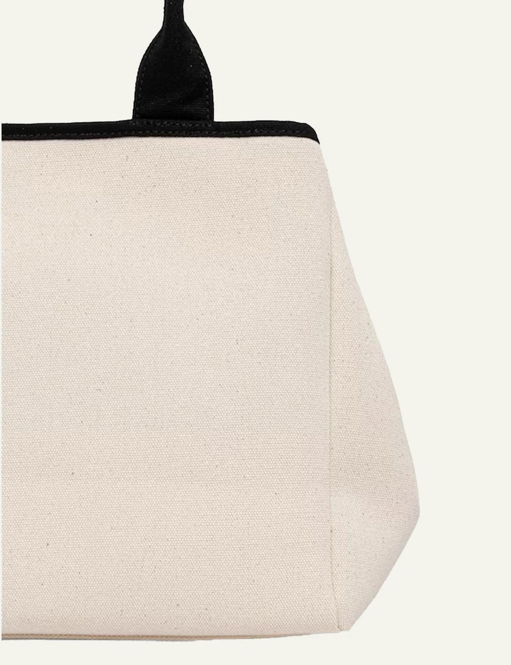 Γυναικεία canvas tote bag Karl Lagerfeld σε εκρού απόχρωση με μαύρα χερούλια πίσω όψη