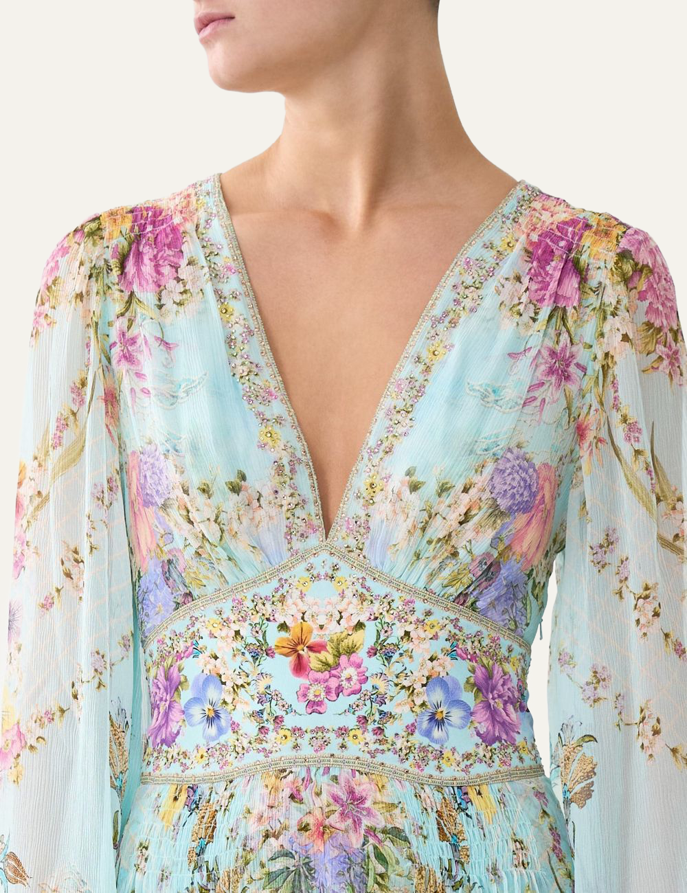 CAMILLA CAMILLA FLARED SLEEVE DRESS BAZAAR BLOOMS fashion product photo