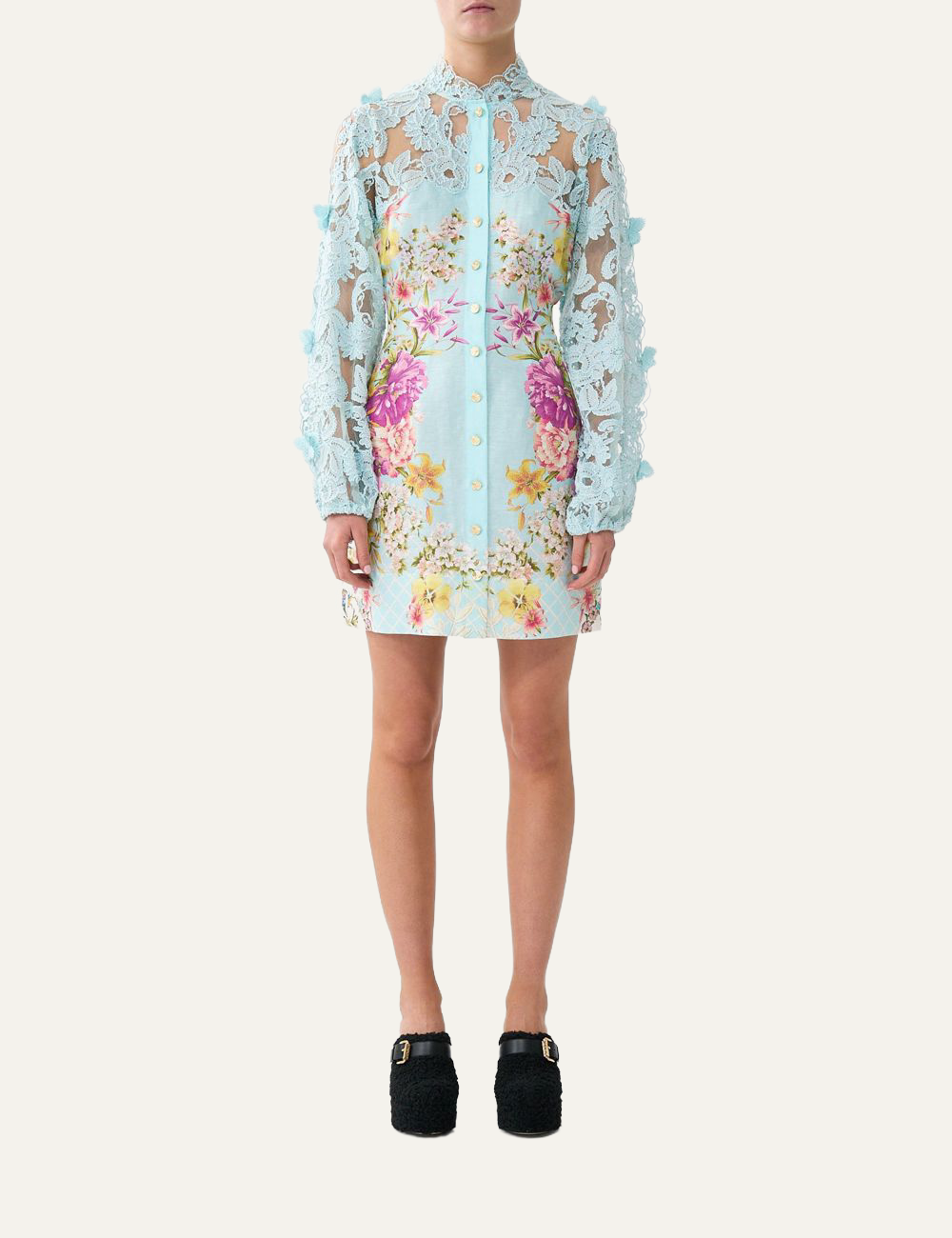 CAMILLA CAMILLA LACE SLEEVE MINI DRESS BAZAAR BLOOMS fashion product photo