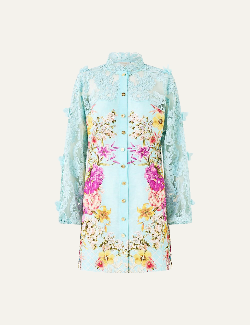 CAMILLA CAMILLA LACE SLEEVE MINI DRESS BAZAAR BLOOMS fashion product photo