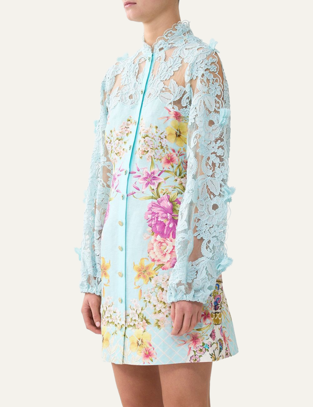 CAMILLA CAMILLA LACE SLEEVE MINI DRESS BAZAAR BLOOMS fashion product photo