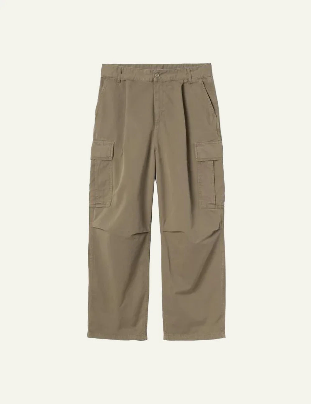 Ανδρικό Carhartt WIP Cole Cargo Pant σε Moraga twill, relaxed fit με low crotch, layered knees και utility pockets, studio product front view shot.