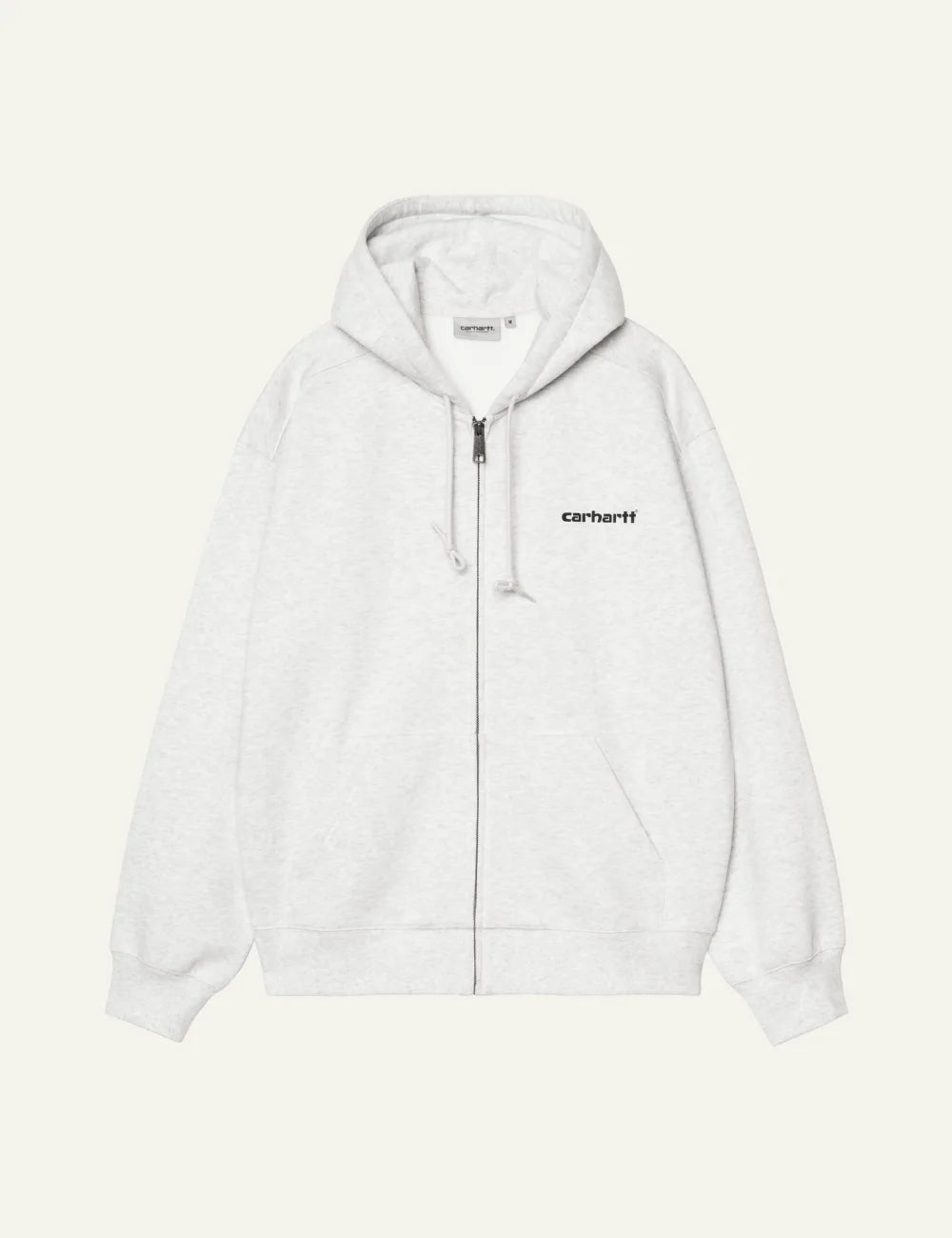 Carhartt WIP Hooded Archive Lines Jacket grey heather – minimal zip-up hoodie with black logo print on chest