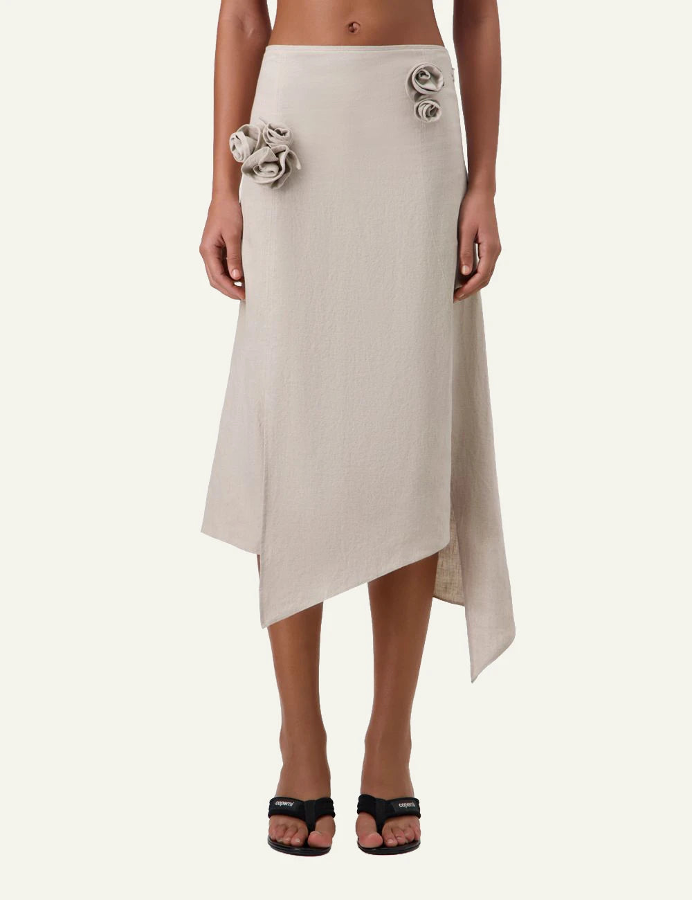 Coperni Flower Skirt Beige Front Detail