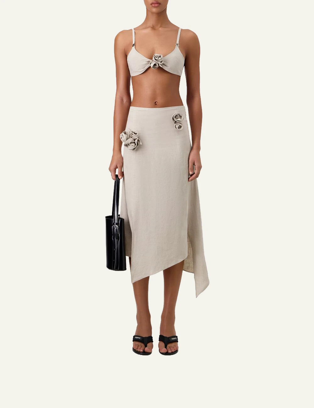 Coperni Flower Skirt Beige Fullbody Front